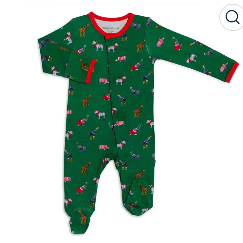 Magnetic Me Jungle Bells Modal Footie PJ, newborn